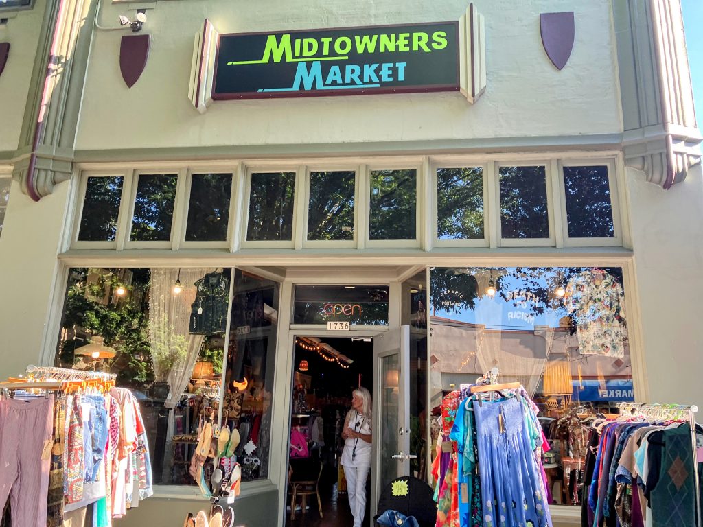 Midtowners Market Exterior vintage clothing racks