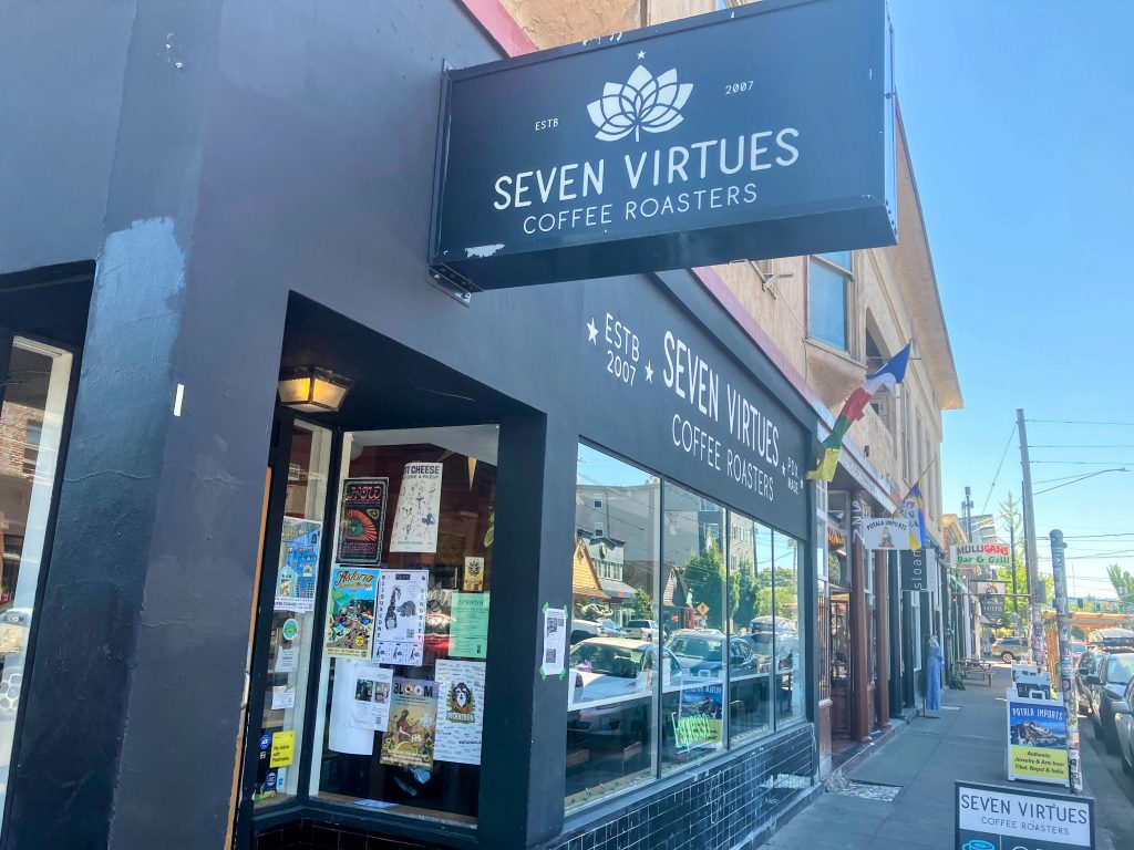 Seven Virtues Coffee Roasters store exterior 